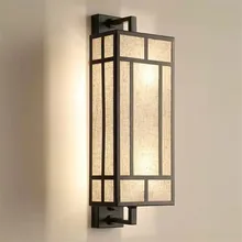 7 Styles Chinese Style Wall Sconce Wrought Iron Fabric Lamp Aisle Doorway Foyer Corridor Staircase Teahouse Bistro Bedside Light