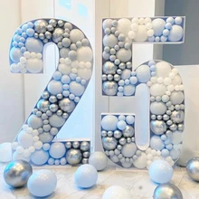 70-120cm Big Number Frame Stand Mosaic Balloon Filling Box 1st Kids Adult Birthday Party Anniversary Baby Shower DIY Decorations