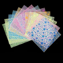 70pcs Luminous origami paper square scrapbook paper single-sided printing card paper gift wrapping material night glow