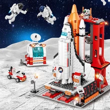792PCS City Aerospace Rocket Launch Center Architecture Building Blocks Model Astronaut Ideas Figures Bricks STEM Toy For Kids