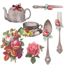 7Pcs/Pack Retro Palace Afternoon Tea Vintage Sticker DIY Craft Scrapbooking Album Junk Journal Decorative Stickers