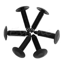 7mm Hole Plastic Rivets Fastener Push Clips Black for Car Auto 20Ps
