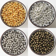 8 Color Round Metal Beads Smooth Ball Spacer Beads For Jewelry Making 2/2.5/3/4/5/6/8/10mm Jewelry Findings Diy Accesorios