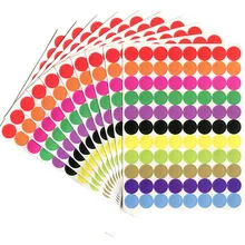 880pcs/10 Sheet Round Spot Circles  Paper Labels Coloured 10mm Dot Stickers Adhesive Package Label Party Decoration