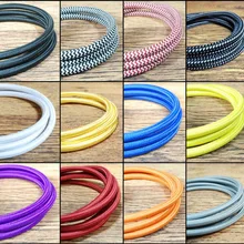 8M Fabric Cable Cord Vintage Pendant Light Electrical Wire Twist Braided Retro Textile Electric Wire lamp Woven Braided Cables