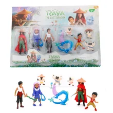 8PCS Set Disney Raya and The Last Dragon Action Figure Toys Sisu Boun Namaari Noi Prop Collection Cake Ornaments Kids Toy