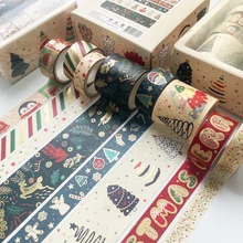 8Pcs Gold Foil Washi Tape Set Kawaii Washitape Journal Supplies Masking Tape Scrapbooking Christmas Decorative Adhesive Tape