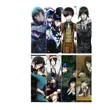 8pcs Kuroshitsuji Black Butler Anime Bookmarks Waterproof Transparent PVC Plastic Bookmark Beautiful Book Marks Gift