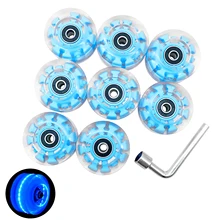 8pcs With Core Durable Light Up Bearing Roller Skate Wheel Wear Resistant LED Luminous Replacement Part Double Row 82A Outdoor