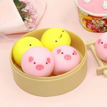 97BC 1Set Squeeze Steam Stuffed Bun Toy Soft Rubber Anti-Anxiety Toy Kitchen Steam Dumpling Toy Pressure Reduce Novelty Toy