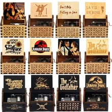 A LOT of Theme Music Box Wooden Hand Cranked Queen Jurassic Park You're My Sunshine Birthday Day Gifts Valentine's Day Gift