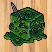 A1031 Dragon on D20 dice Enamel Pin Dungeons Inspired Brooch Dice Game Badge Fashion Jewelry Decorate