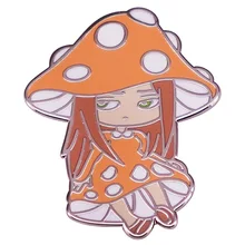 A1926 Mushroom Girl Enamel Pins Cartoon Plant Brooches Bag Lapel Pin Badges Nature Art Jewelry Gift for Friends Kids