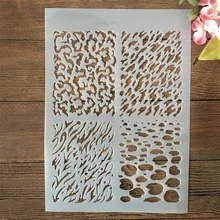 A4 29cm Four Mosaic Texture DIY Layering Stencils Wall Painting Scrapbook Coloring Embossing Album Decorative Template