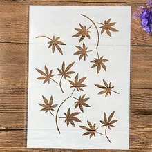 A4 29cm Small Maple Leaves DIY Layering Stencils Wall Painting Scrapbook Coloring Embossing Album Decorative Template