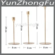 ABSF 3Pcs/Set Metal Candle Holders Decorative Candlesticks Simple Wedding Decor Bar Party Living Room Home Decoration Candles