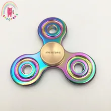 ANUOTONG  Tri-Spinner Fidget Spinner metal Colorful EDC Hand Spinner fidget Spinner For Autism and ADHD Anti Stress