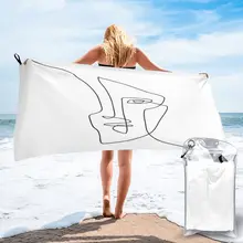 Abstract Face Illustration - One Beach Bath Towels Beach Light Weight Large Bath Towel Bath Towels For Adults