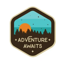 Adventure Awaits Sunset Camping Travel Decal PVC Creative Decals Motorcycle Car Sticker 14cm*12cm