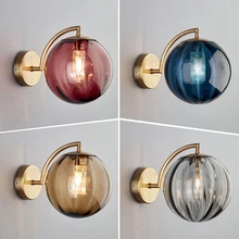 All Copper Glass Wall Lamps Modern Minimalist Living Room Background Wall Bedroom Bedside Reading Light Bedroom Closet Luminary
