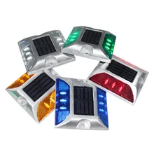Aluminum Waterproof LED Solar Powered Road Stud Light road Reflective Ground Light Warning Light House Garden Corridor Fig
