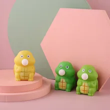 Animal Cute Anti-Stress Ball Decompression Telescopic dinosaur baby  blowing bubbles Abraact Soft Sticky Squishi Stress Gift