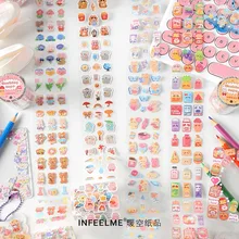 Animals Daily Scrapbooking Stickers Cute Sticker Rolls Self Adhesive Diy Decoration Stickers For Arts Crafts