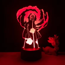Anime Acrylic 3D Night Light Uchiha Obito Colorful Remote Control Bedroom Decoration Table Lamp Birthday Gift
