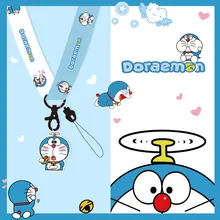 Anime Cartoon Doraemon Key Chain Lanyard Phone Case Neck Strap For ID Card USB Badge Holder Hang Rope