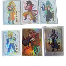 Anime Dragon Ball Super Saiyan Son Goku Vegeta Iv Majin Buu Ultra Rare Game Collectible Cards Toy Children's Birthday Gif