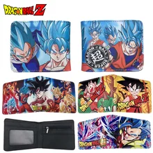 Anime Dragon Ball Wallet Cartoon Figure Son Goku Super Saiyan Short Coin Purse With Coin Pocket Card Holder Wallets Kids Gifts
