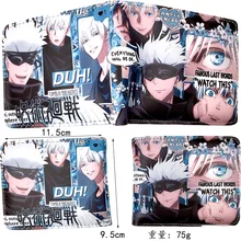 Anime Jujutsu Kaisen Gojo Satoru Itadori Yuji Fushiguro Megumi PU Leather Bifold Short Wallet with Zipper Coin Pocket