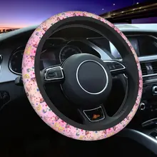 Anime Moon Girl Steering Wheel Cover for Women Japanese Shojo Sailor Steering Wheel Protector Universal Car Accessories