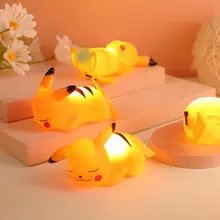 Anime Pokemon Pikachu Night Light Cute Bedroom Bedside Lamp For Home Children Room Ornaments Kids Luminous Toys Christmas Gifts