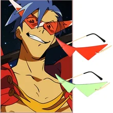 Anime Tengen Toppa Gurren Lagann Kamina Sunglasses Big Triangle Personality Street Shot Hip Hop Sunglasses Props Accessories
