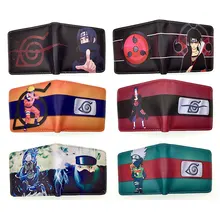 Anime Wallets Kakashi Sasuke Black Leaf Village Konoha Ninja Wallet Short Purse with Card Holder Coin Pocket