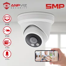 Anpviz 5MP ColorVu IP Camera Starlight POE Turret Super Color Night Vision 30m Audio IP66 2.8mm Lens Hikvision NVR Compatible