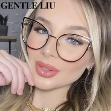 Anti Blue Light Glasses Women 2022 Fashion Cat Eye Eyeglasses Frames Can Be Equipped with Myopia Lenses Prescription Eyewear