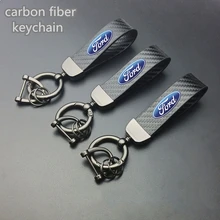 Anti-Lost Car Key Pendant Carbon fiber Auto Vehicle KeyChain for Fords 2 3 4 5 MK 2 6 7 Ranger Fiesta Kuga Mondeo Fusion Taurus