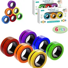 Anti-Stress Magnetic Rings Fidget Unzip Toy Magic Ring Props Tools Children Magnetic Ring Finger Spinner Ring Adult Toys