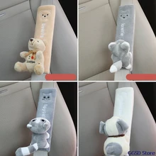 Anti-dirty Car Seat Belt Cover Cartoon Animal Auto Seat Belts Cover Soft Plush Shoulder Protector Guard  Seatbelt Cover Gifts