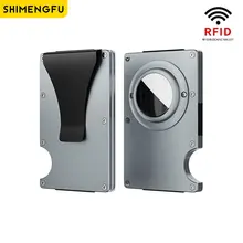 Anti-theft Rfid Card Holder Men Women Airtag Wallet Money Bag Aluminum Purse Slim Thin Wallets For Apple AirTags Tracker Air Tag