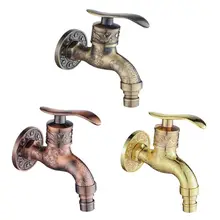 Antique Bronze Wall Mounted Tap Sink Faucet Dragon Washing Machine  Water Taps M2EF