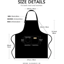 Apron Kitchen Double Pocket Thickened Stain Resistant Apron Adjustable Apron Use for Baking Cooking Barbecue Apron for Men Woman