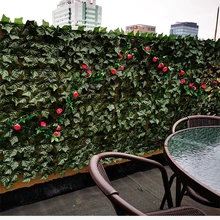 Artificial Leaf Fence Panels Faux Hedge Privacy Fence Screen Greenery for Outdoor Garden Yard Terrace Patio Balcony Decorations