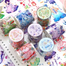 Assorted Pretty Girls PET Tape Scrapbooking Sketchbook Collage Aesthetic Cute Decorative Labels Phone Laptop Journaling Supplies