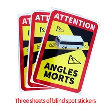 Attention Blind Spot Sticker Reflective Sticker Car Attention Angles Morts Warning Sticker