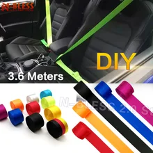 Auto 3.6 Meters Strengthen Seat Belt Webbing Nylon Strap Nylon Fabric Racing Car Modified Seat Safety Belts Harness Straps
