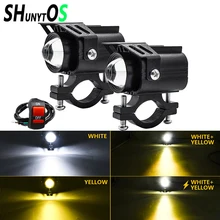 Auxiliary Motorcycle Light Spotlights Rearview Mirror Lamp Super Bright Front Fog Driving Lights For Jeep 4WD ATV SUV UTV UTE