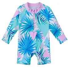 BAOHULU Baby Girls Swimwear One Piece Long Sleeve Swim Sun Protection Wetsuit UPF 50+ Boys Bathing Beachwear Swimming Costume